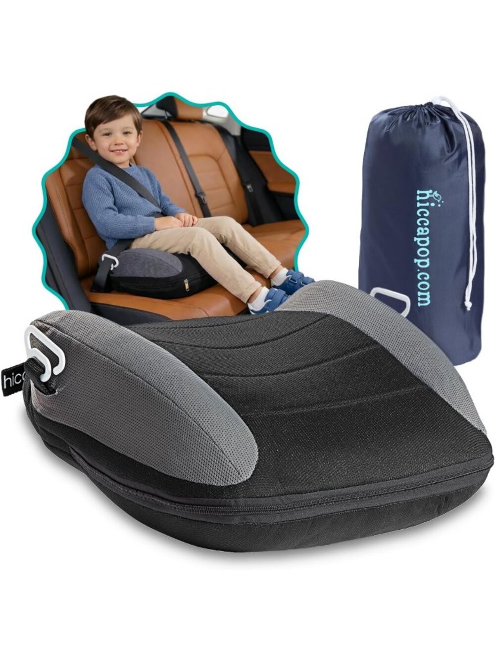 Travel Booster Seat - Inflatable Car Seat for Kids, Portable & Lightweight